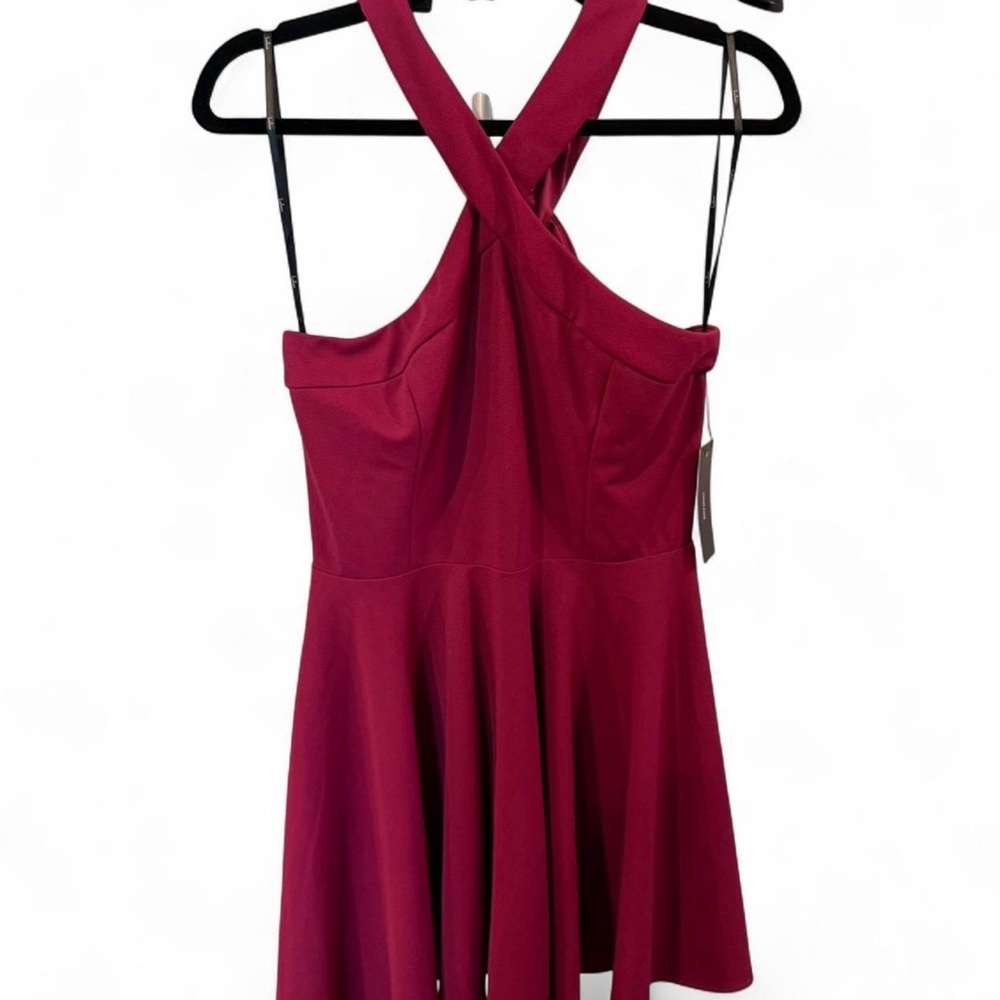 Lulu's Wine Backless Dress